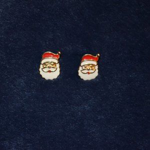 Unknown Source Santa Clause Heads Earrings Holiday Season Theme Stud